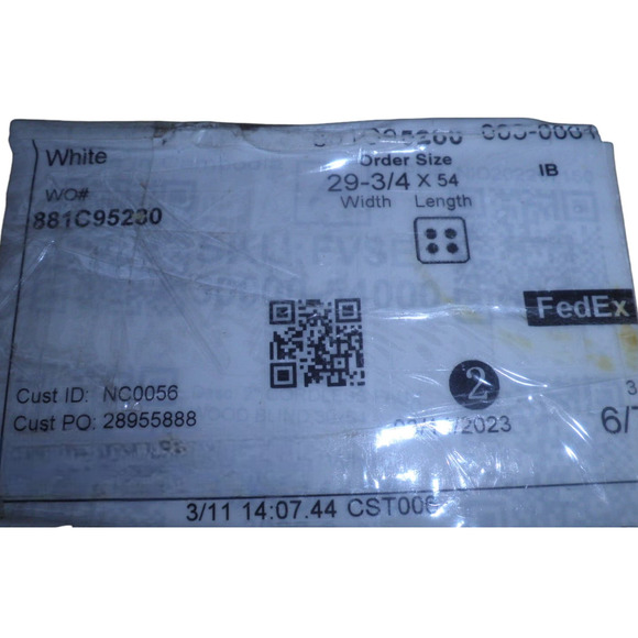 Custom White Cordless 2" Faux Wood Blinds, Room Darkening - 29-3/4"W x 54"L - Picture 6 of 8